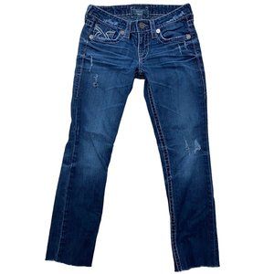 Nico Y2K Jeans Womens 27R Medium Wash Denim Low Rise Embroidered Coastal Cowgirl